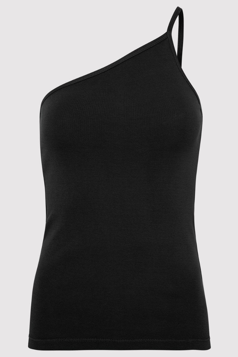 Black one shoulder tank sale