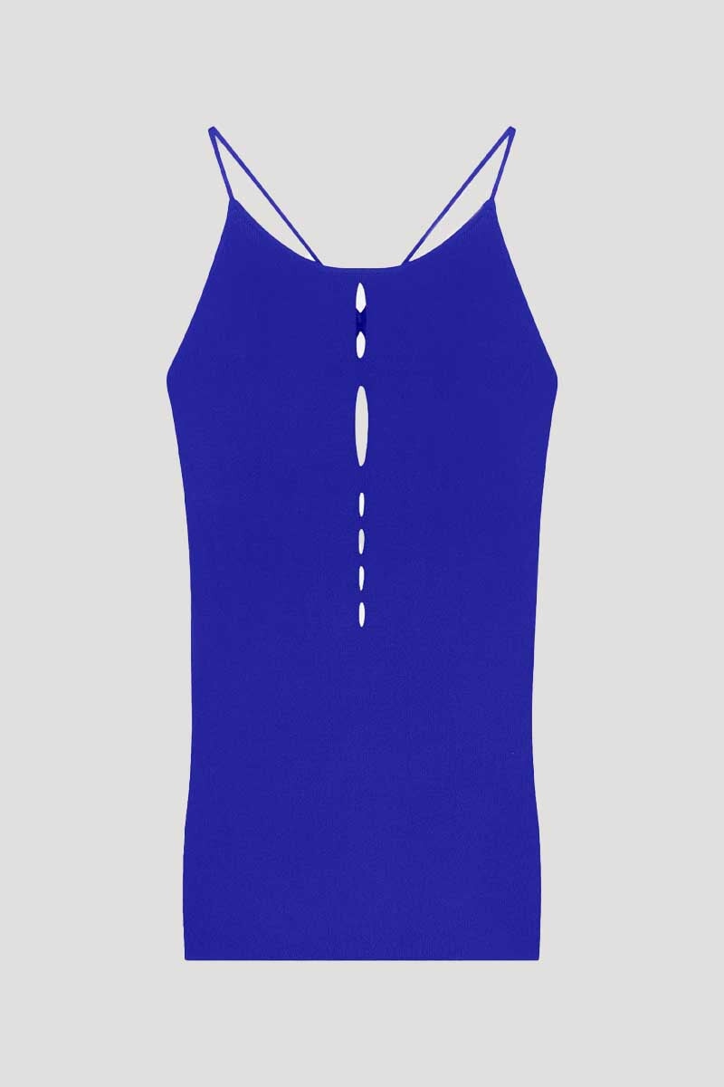 KNITTED CUT OUT TANK-ULTRAMARINE BLUE Tops Róhe 34 Ultramarine Blue