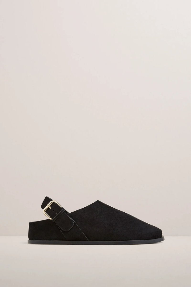 Black suede clogs online