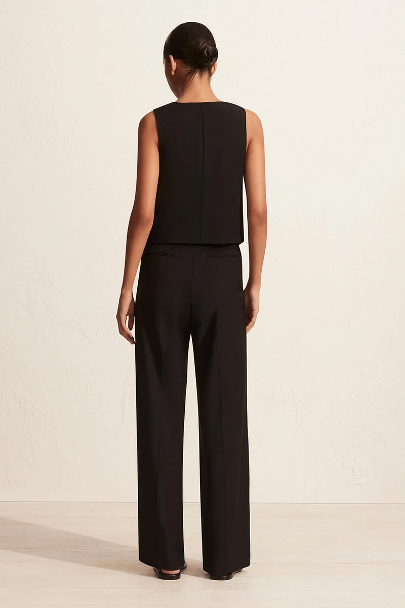 TAILORED WAISTCOAT-BLACK Tops Matteau