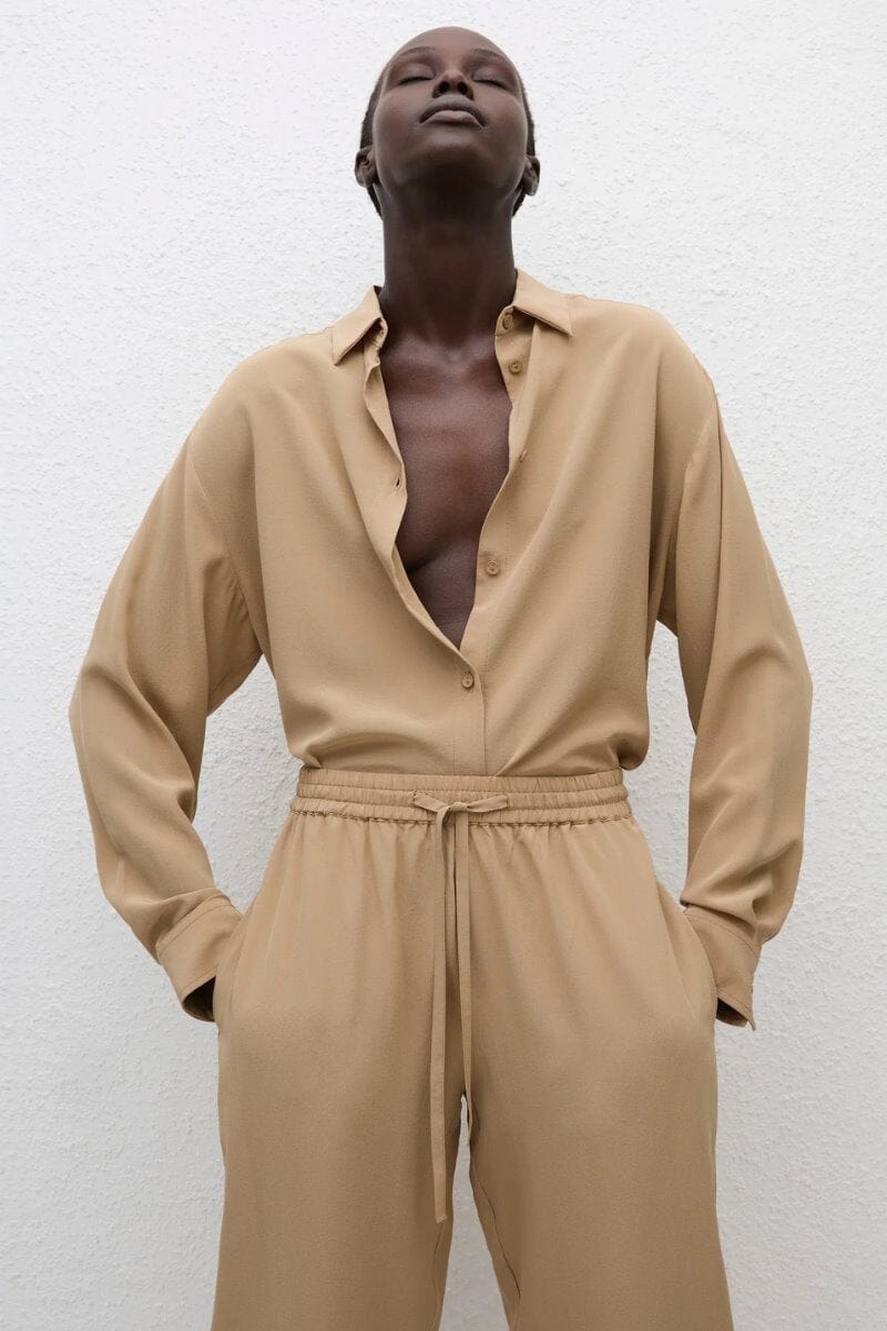 DRAWSTRING TROUSER-STONE Pants Matteau