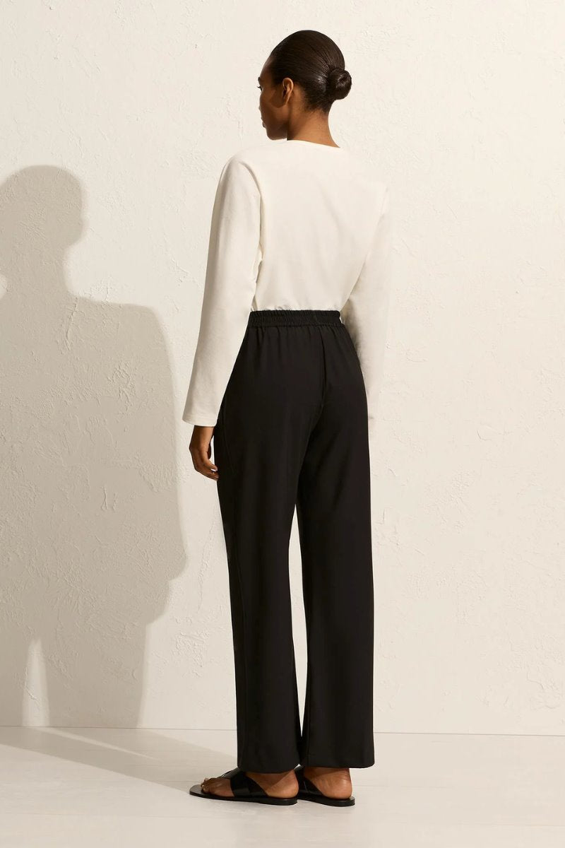 RELAXED PIN-STITCH TROUSER-BLACK Pants Matteau