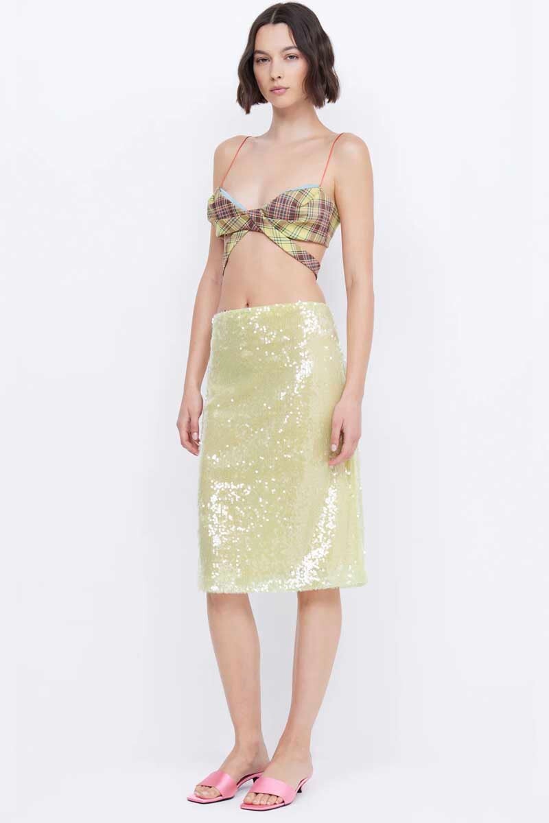 Iro gold sequin clearance skirt