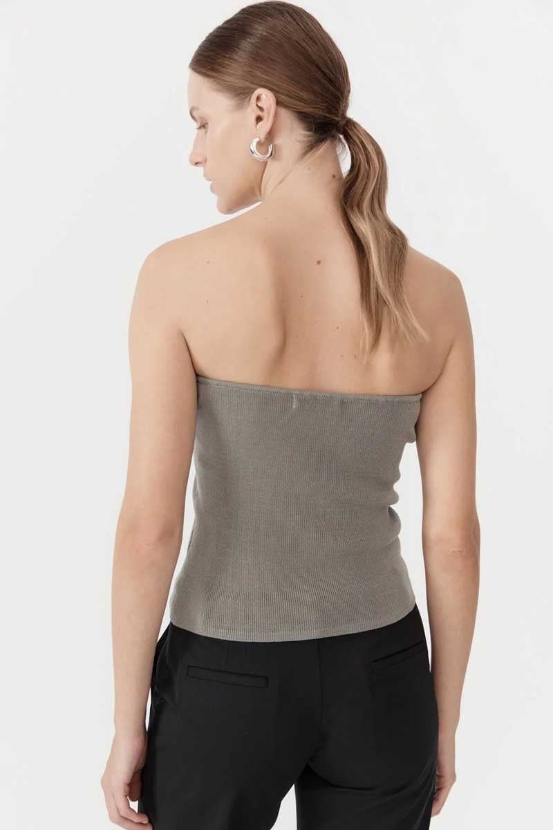 90S STRAPLESS KNIT TOP-SHADOW Tops ST AGNI