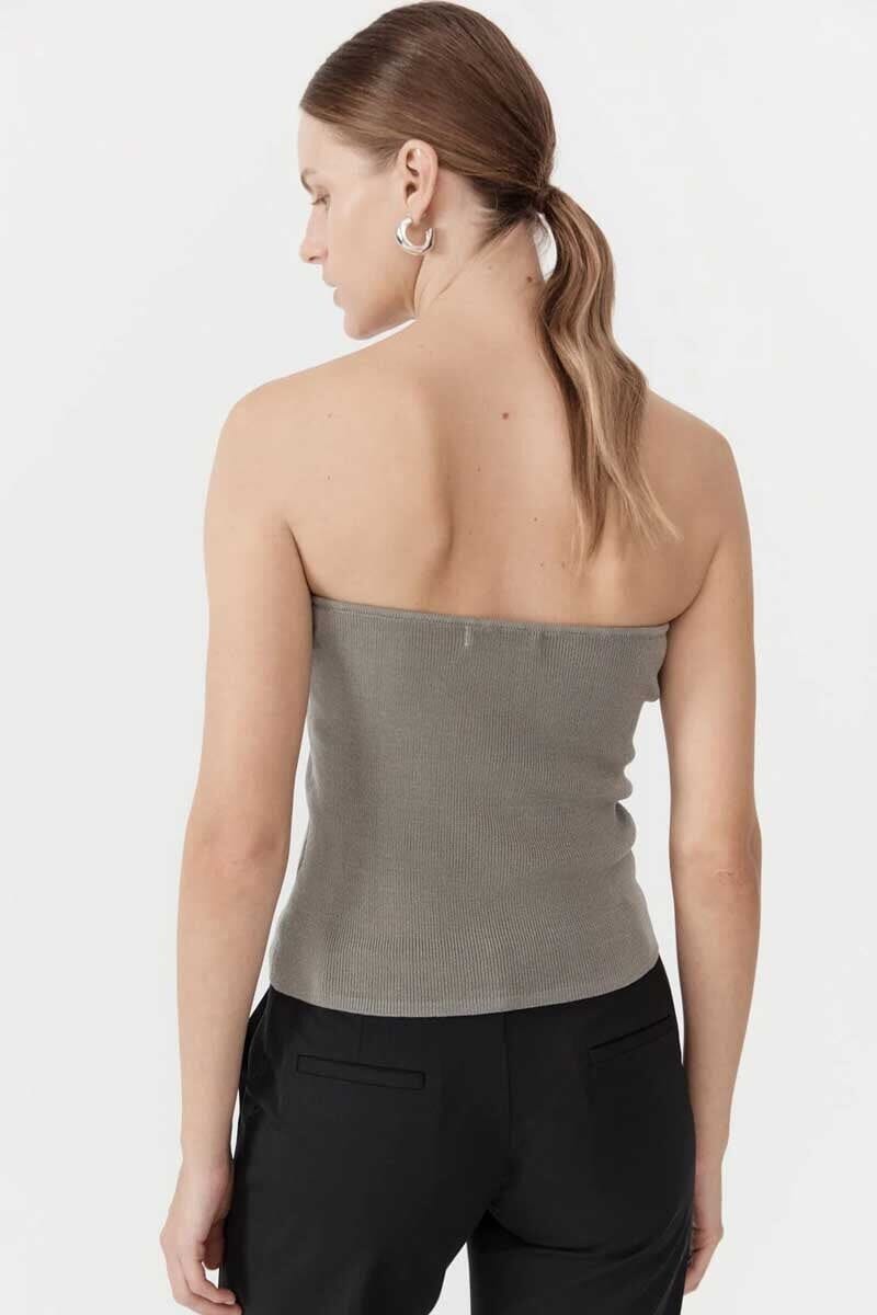 90S STRAPLESS KNIT TOP-SHADOW Tops ST AGNI