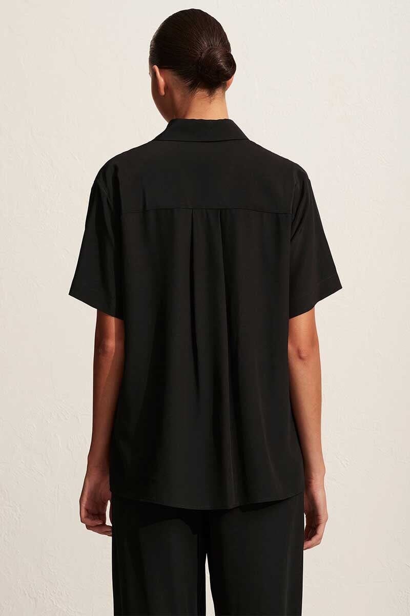 SHORT SLEEVE SHIRT-BLACK Tops Matteau