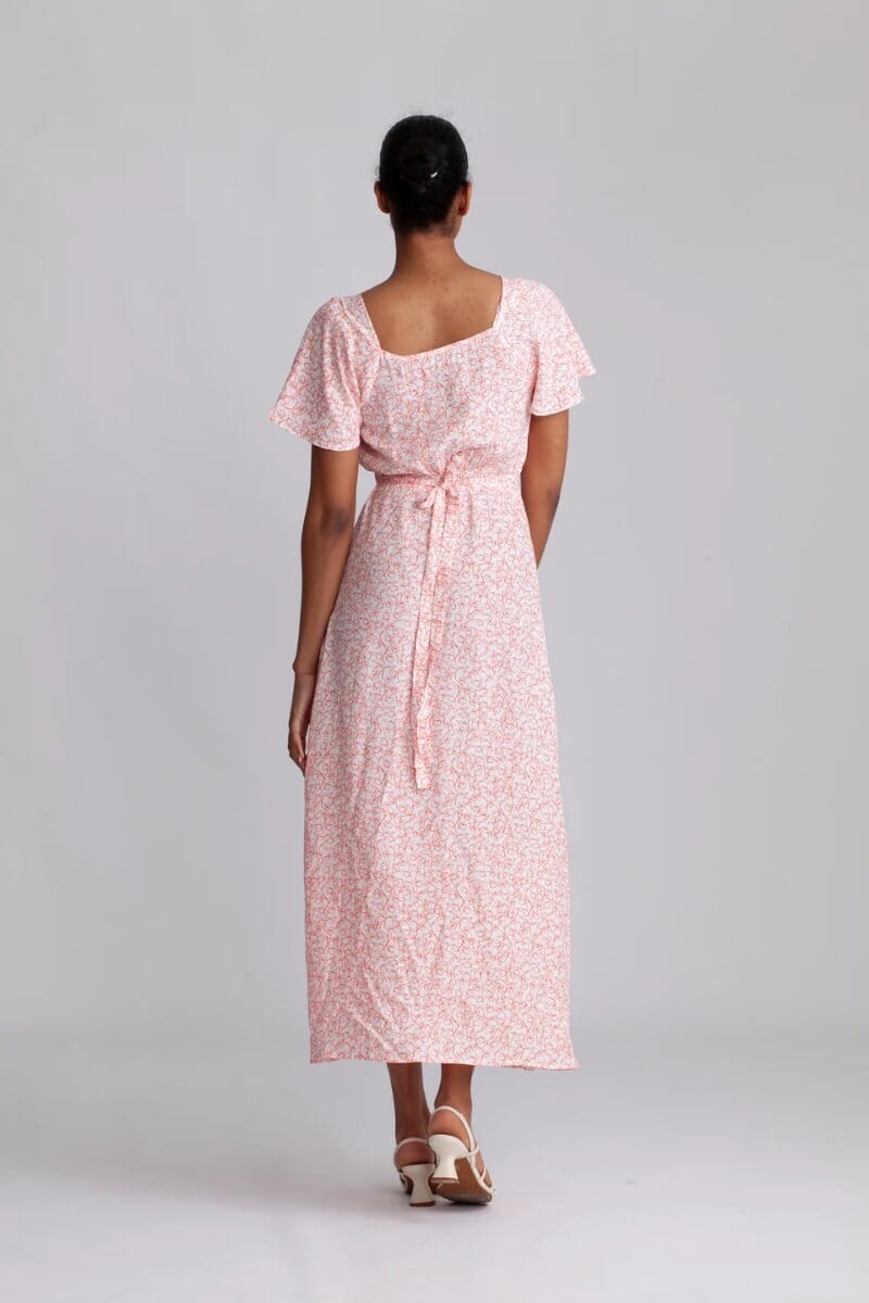 AURELIE MIDI DRESS-MICRO CALLA PRINT/VERMILLION Midi Dress Faithfull the Brand