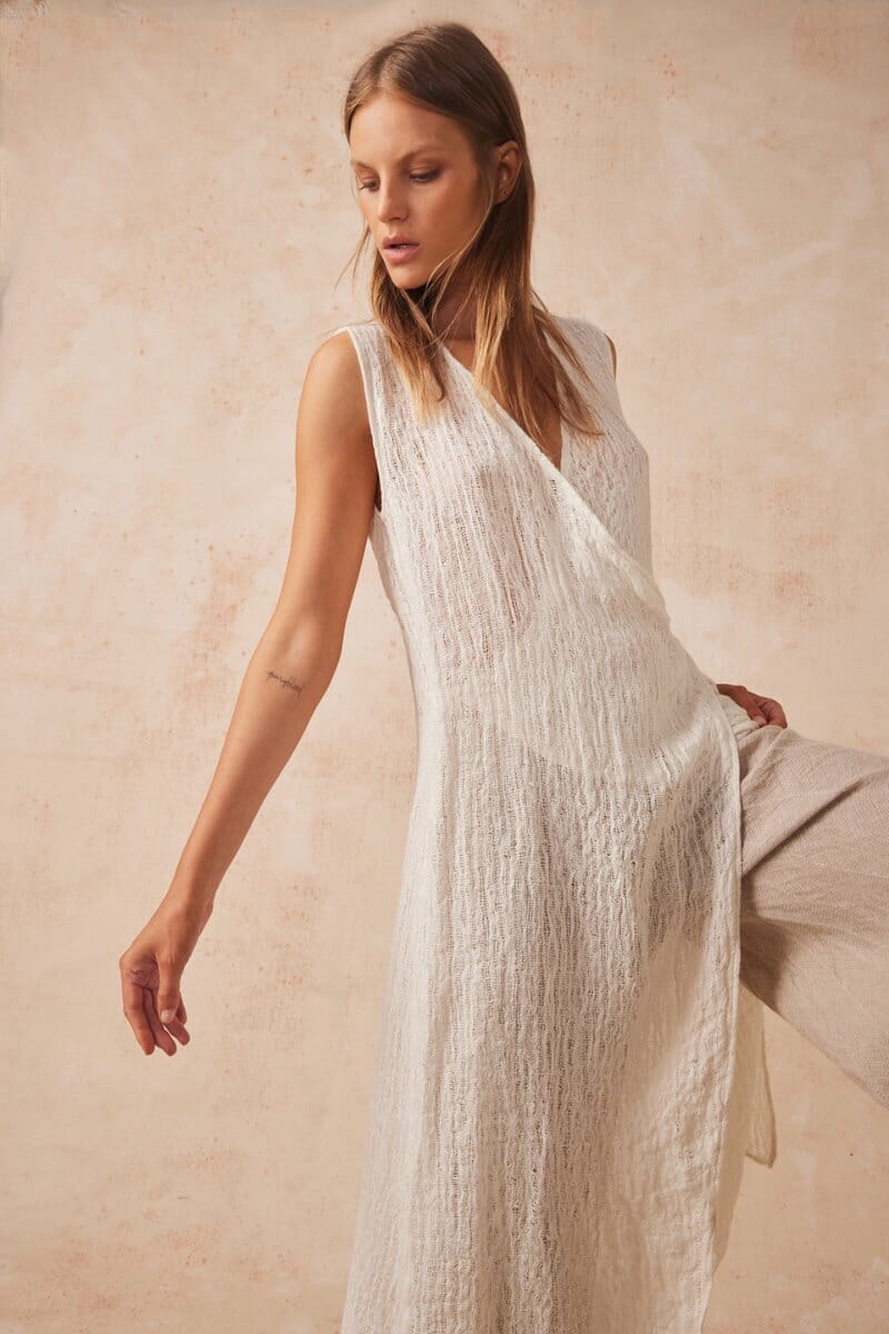 ATLAS SLIP MIDI DRESS-STRACCIATE Midi Dress Estilo Emporio