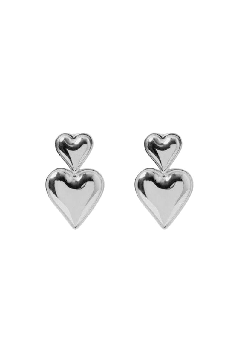 ISLA HEART EARRINGS-SILVER Earrings F&D