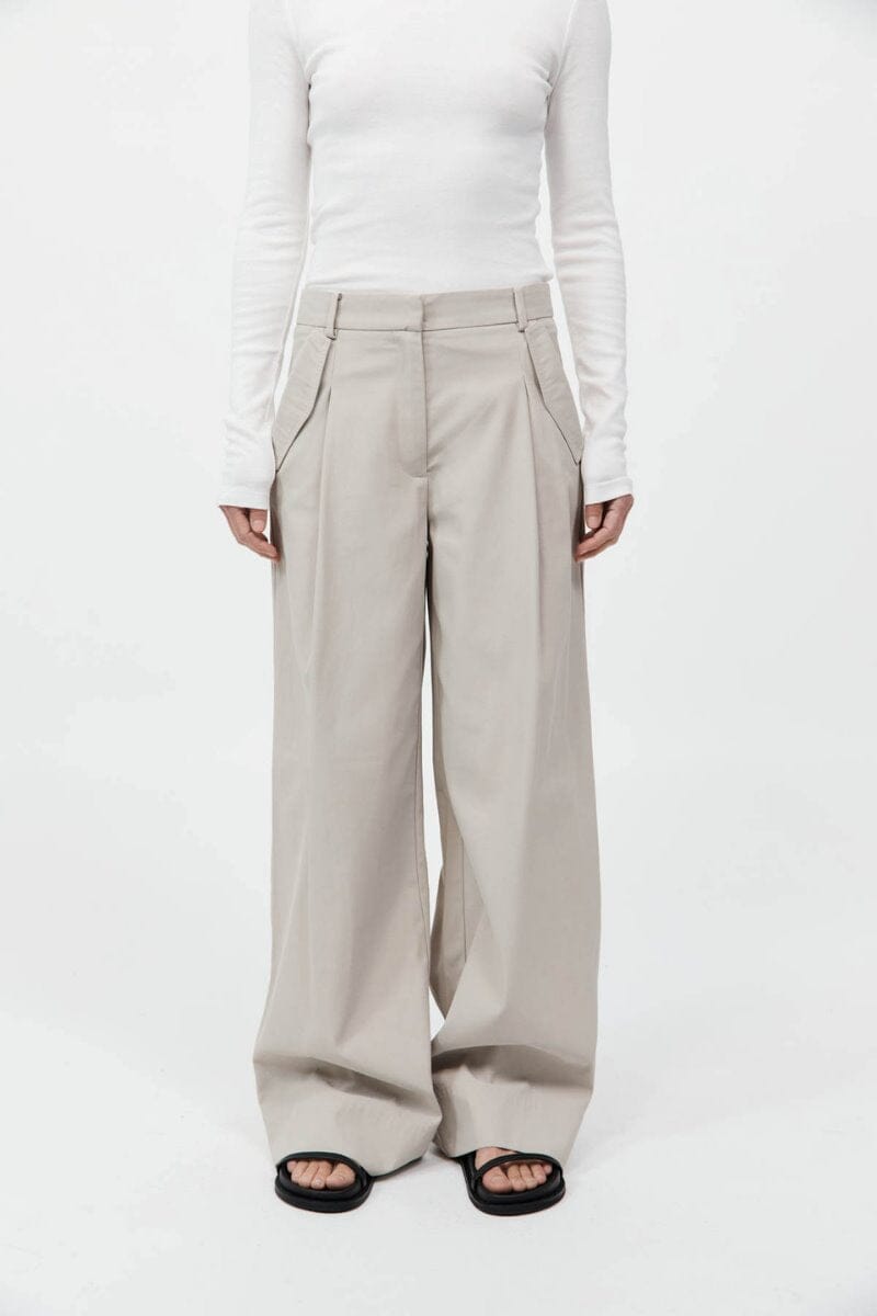 UTILITY PLEAT PANTS-CREME Pants ST AGNI