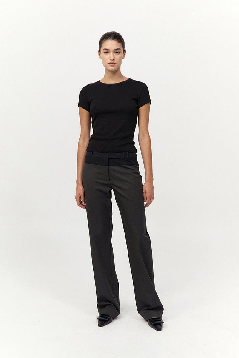 90S SPLICE PANELLED PANTS-BLACK OLIVE/ BLACK Pants ST AGNI 