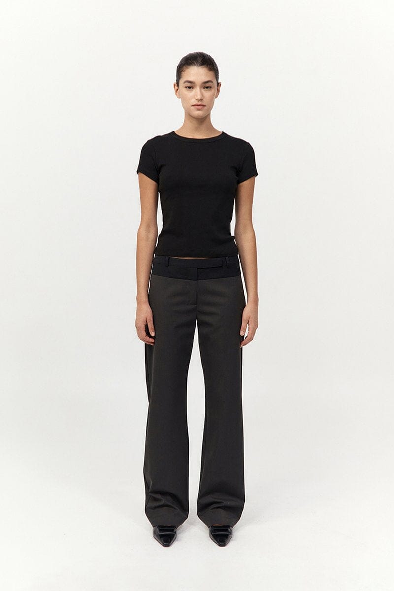 90S SPLICE PANELLED PANTS-BLACK OLIVE/ BLACK Pants ST AGNI 