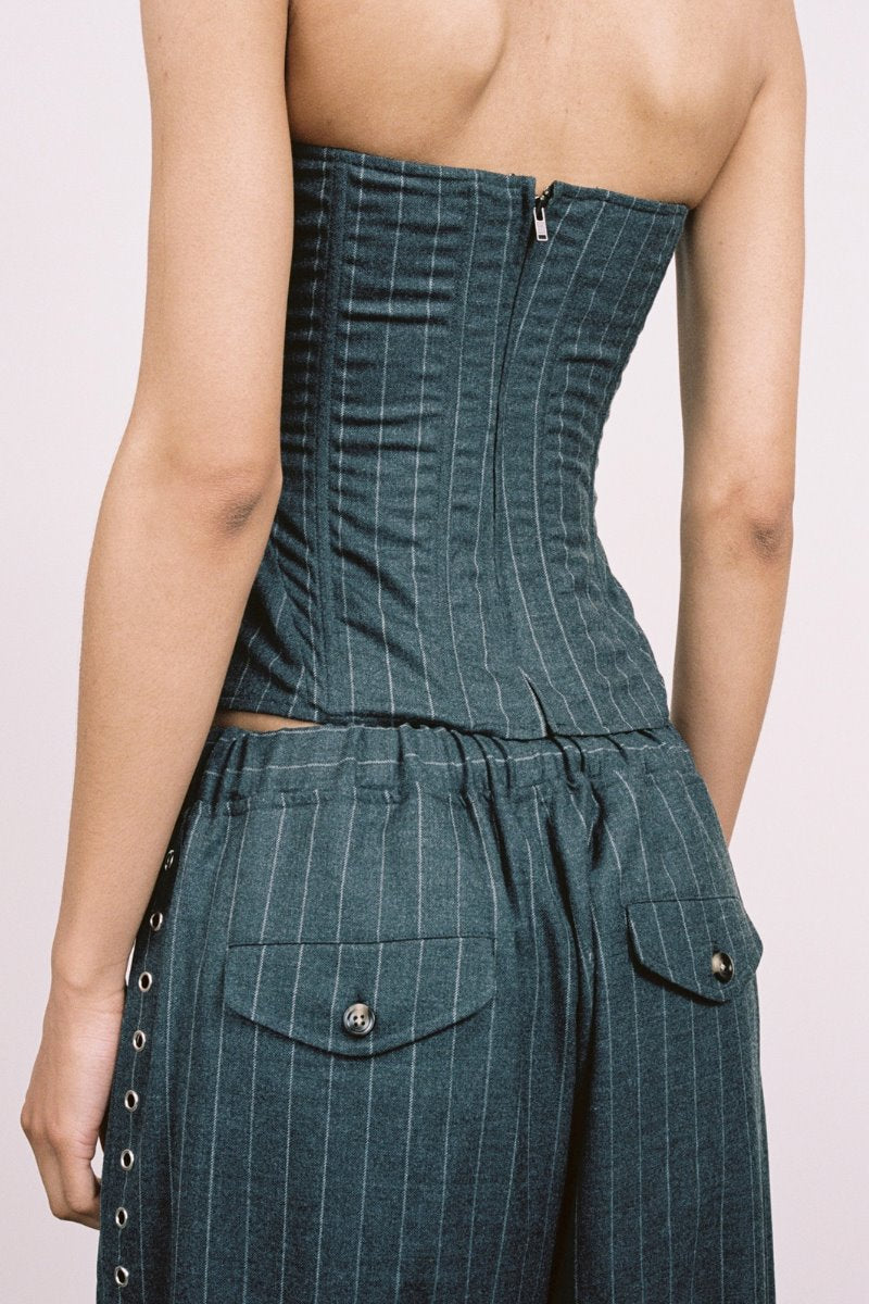 LIBRA CORSET-PINSTRIPE WOOL Tops Miaou 