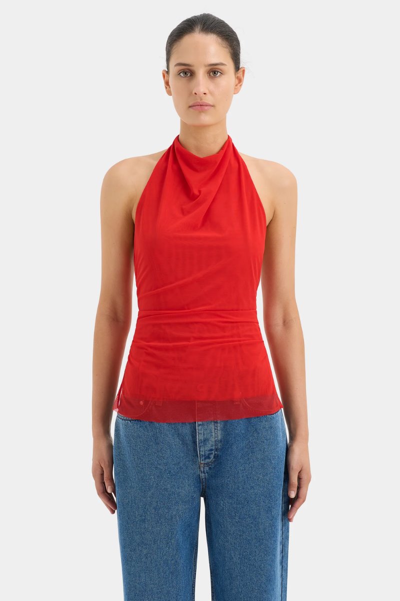 JACQUES MESH HALTER TOP-POMELO Tops SIR. 