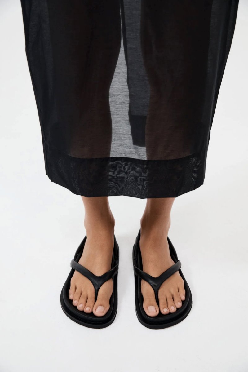 SLING BACK THONG SANDAL-BLACK Sandals ST AGNI 