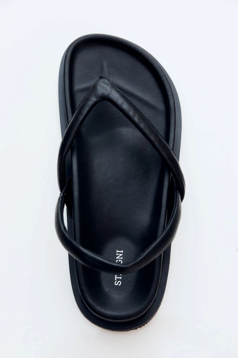 SLING BACK THONG SANDAL-BLACK Sandals ST AGNI 