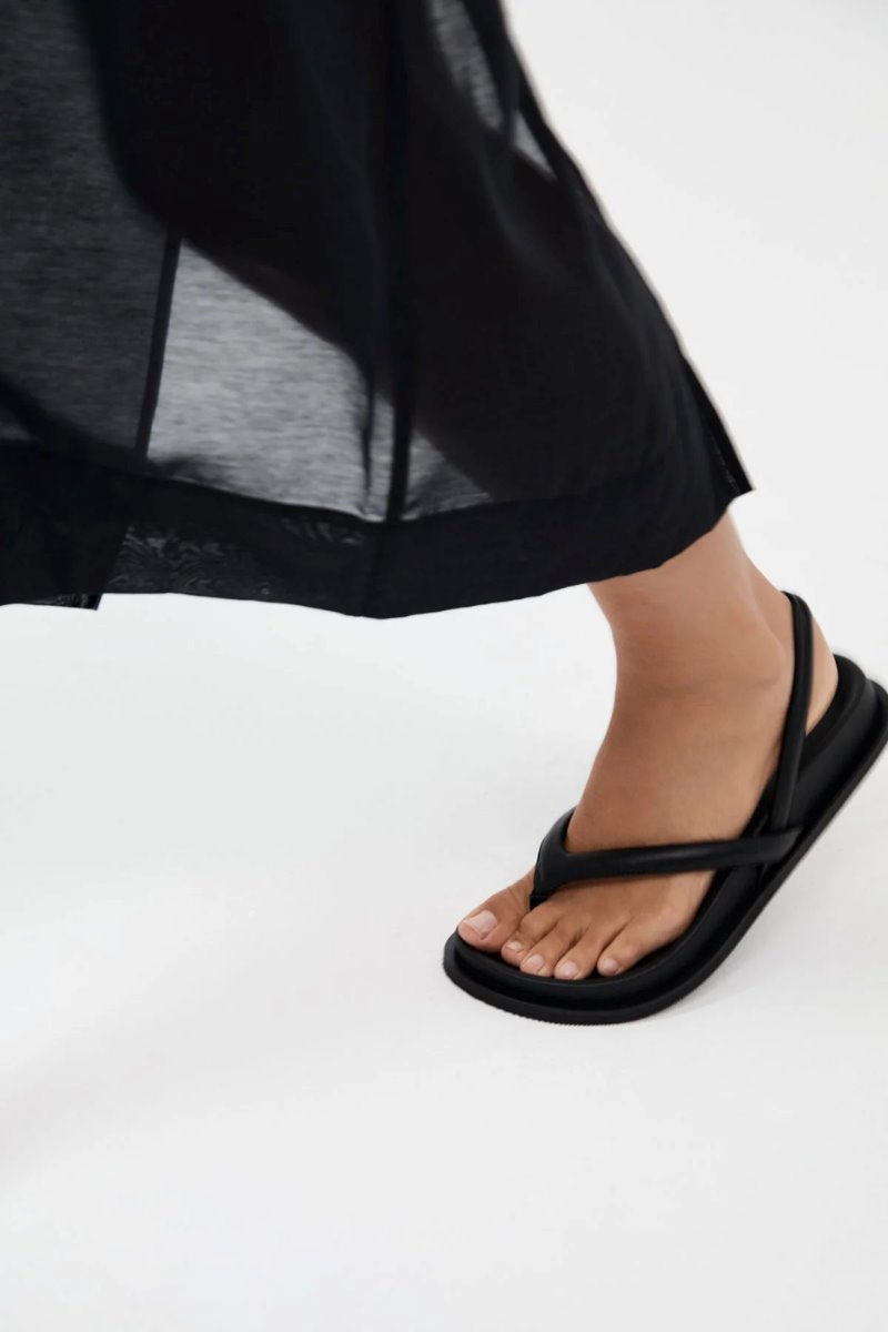 SLING BACK THONG SANDAL-BLACK Sandals ST AGNI 