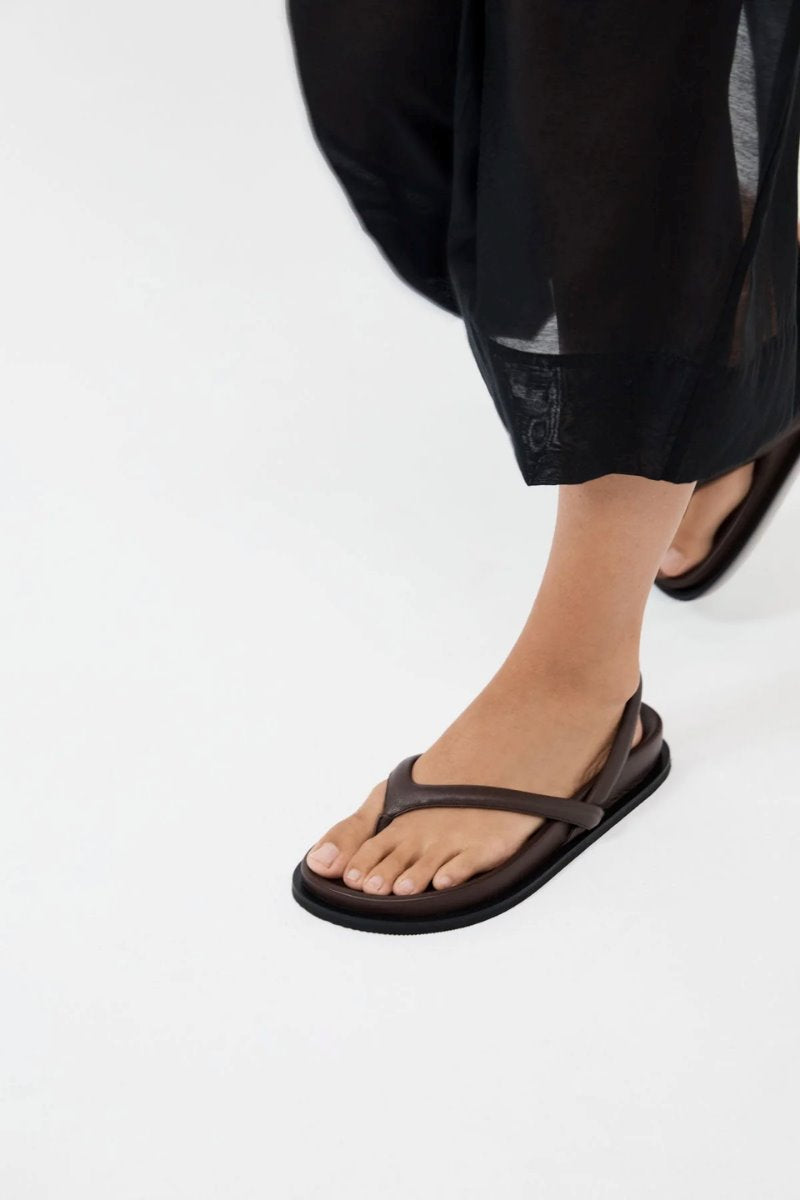 SLING BACK THONG SANDAL-CHOCOLATE Sandals ST AGNI 