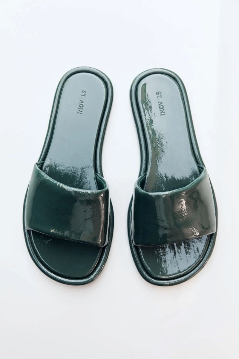 SOFT SLIPPER-PATENT DEEP GREEN Sandals ST AGNI 