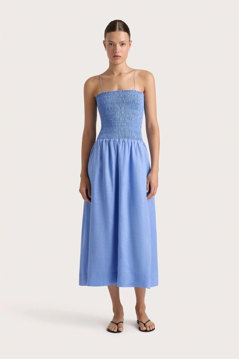 GERIBA MIDI DRESS-MID BLUE Midi Dress Faithfull the Brand 