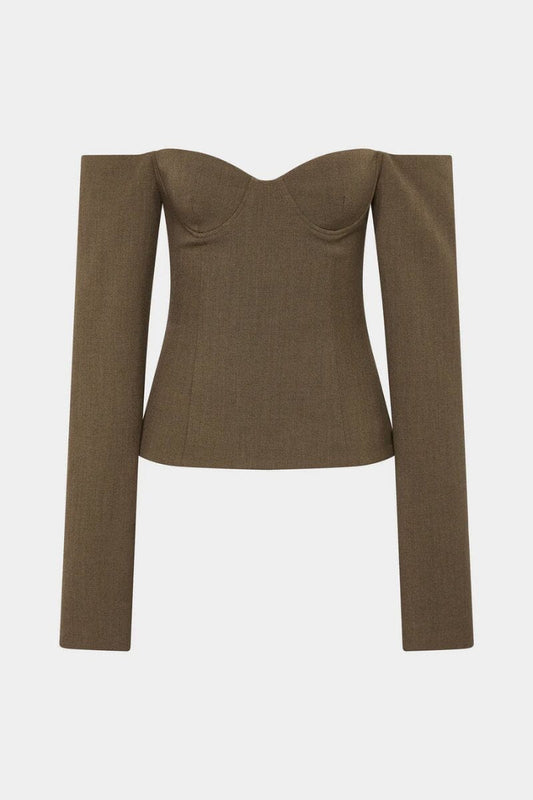 SARTORIA BODICE-CHOCOLATE MARLE Tops SIR. 