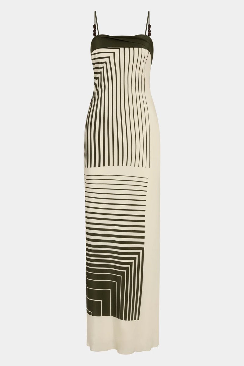 LEILANA SLIP DRESS-GARDEN STRIPE Midi Dress SIR. 