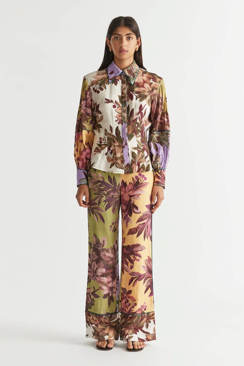 HANSEL PLEAT SLEEVE SHIRT-FLORAL Tops ANTIPODEAN 