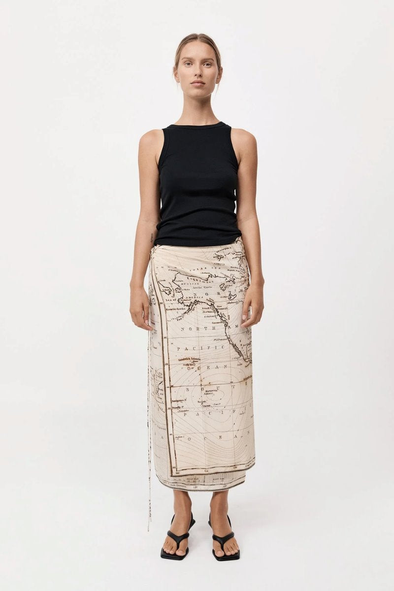 SILK WRAP TIE SKIRT-ATLAS Skirts ST AGNI 