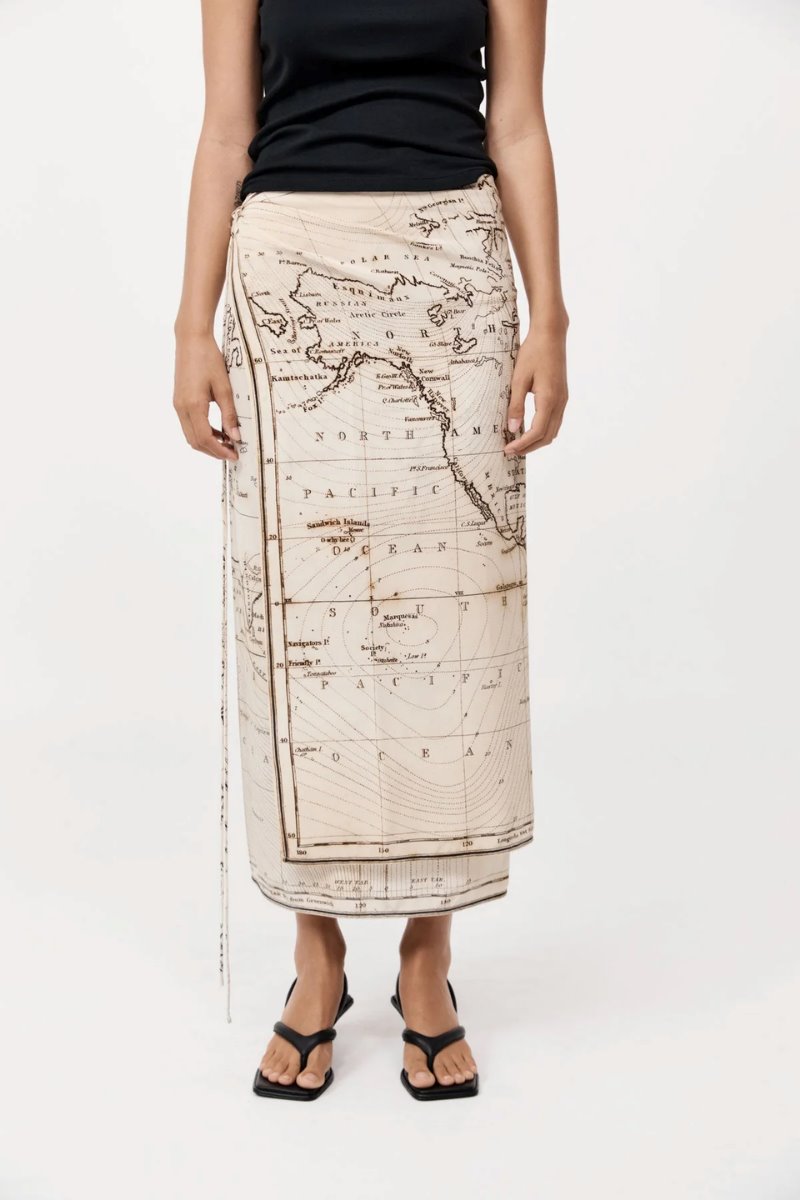 SILK WRAP TIE SKIRT-ATLAS Skirts ST AGNI 