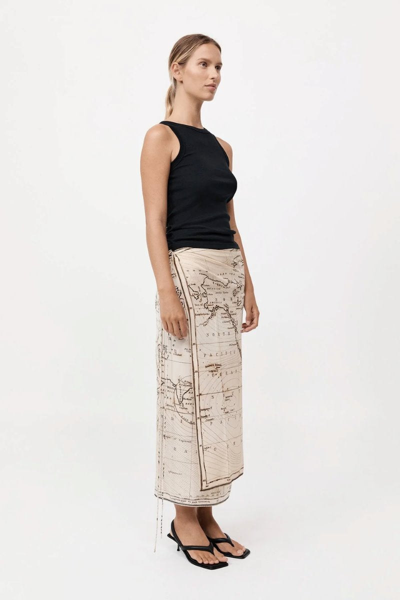 SILK WRAP TIE SKIRT-ATLAS Skirts ST AGNI 