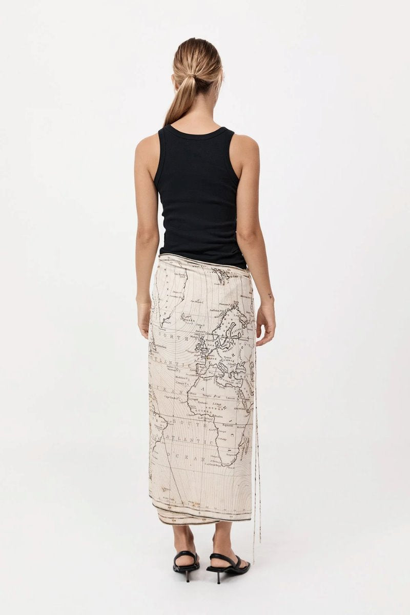 SILK WRAP TIE SKIRT-ATLAS Skirts ST AGNI 