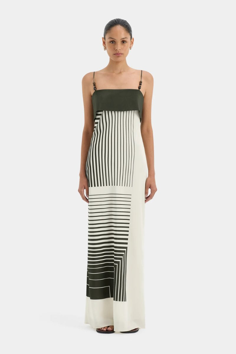 LEILANA SLIP DRESS-GARDEN STRIPE Midi Dress SIR. 