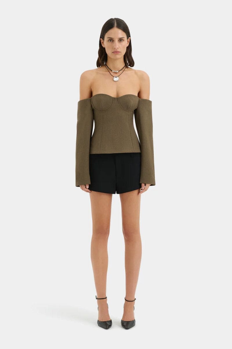 SARTORIA BODICE-CHOCOLATE MARLE Tops SIR. 