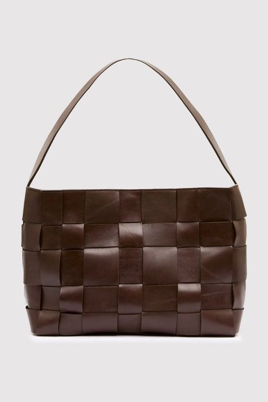 WOVEN MINI TOTE-CHOCOLATE Handbags ST AGNI 