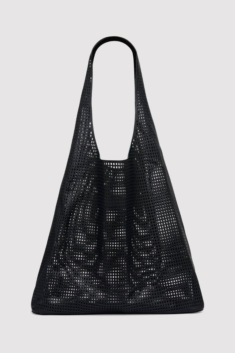 PERFORATED SOFT TOTE-BLACK Handbags ST AGNI 