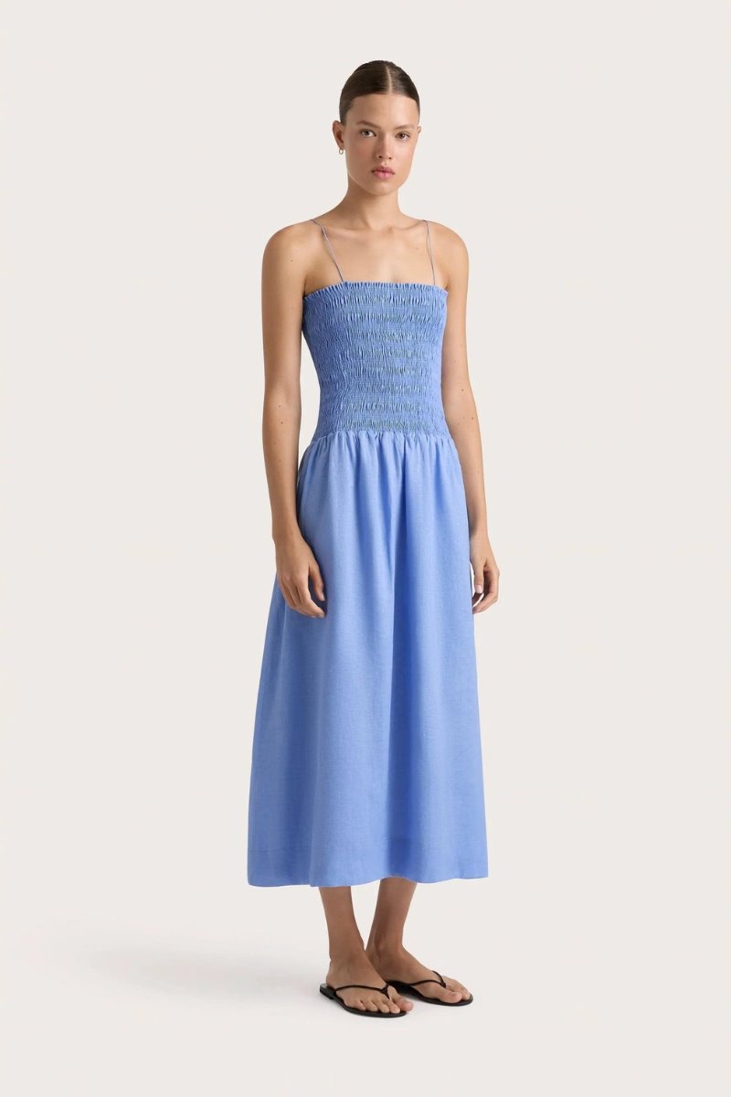 GERIBA MIDI DRESS-MID BLUE Midi Dress Faithfull the Brand 