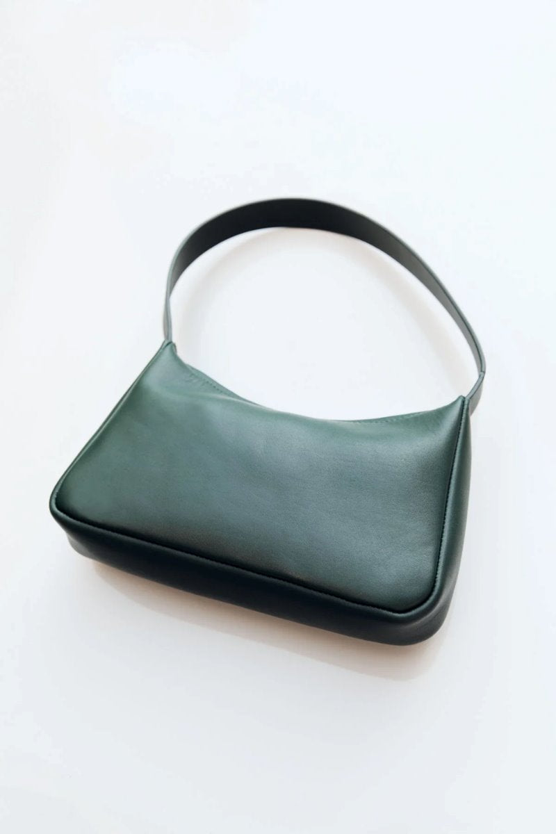 SOFT CRESCENT BAG-DEEP GREEN Handbags ST AGNI 