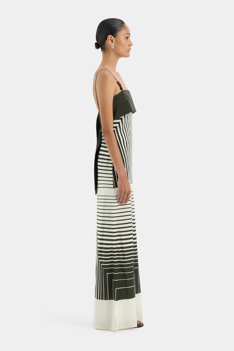 LEILANA SLIP DRESS-GARDEN STRIPE Midi Dress SIR. 