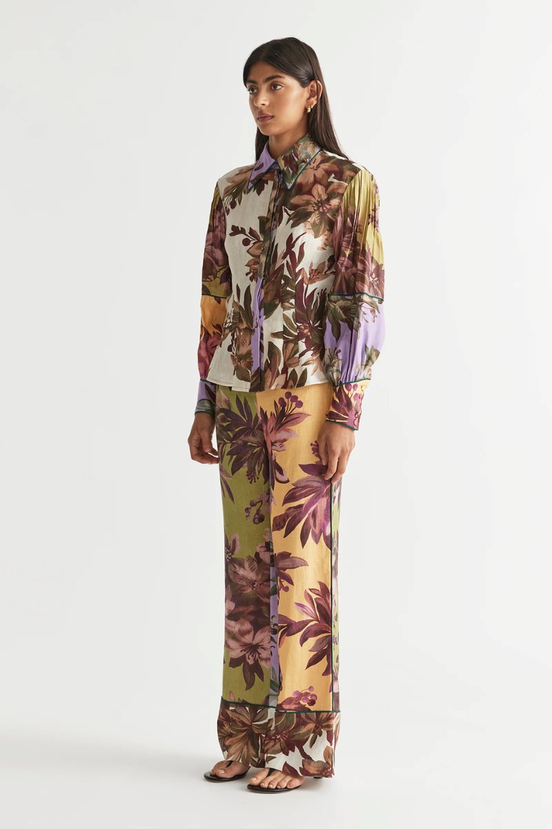 HANSEL PLEAT SLEEVE SHIRT-FLORAL Tops ANTIPODEAN 