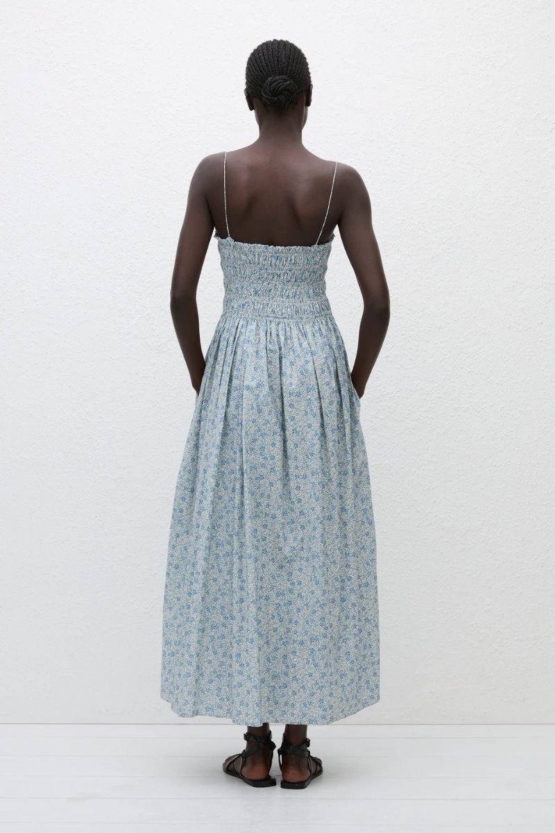 SHIRRED BODICE DRESS-CORNFLOWER Maxi Dress Matteau 