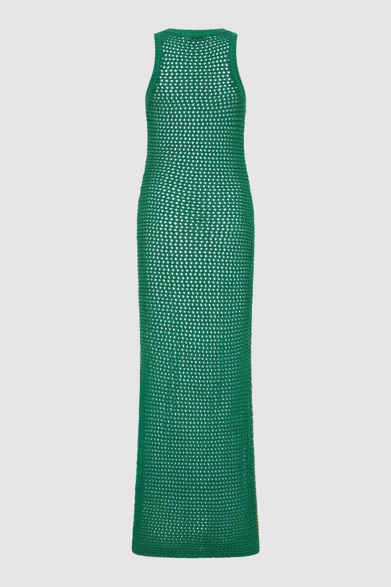 COTTON CROCHET DRESS-VERDE Maxi Dress ST AGNI 