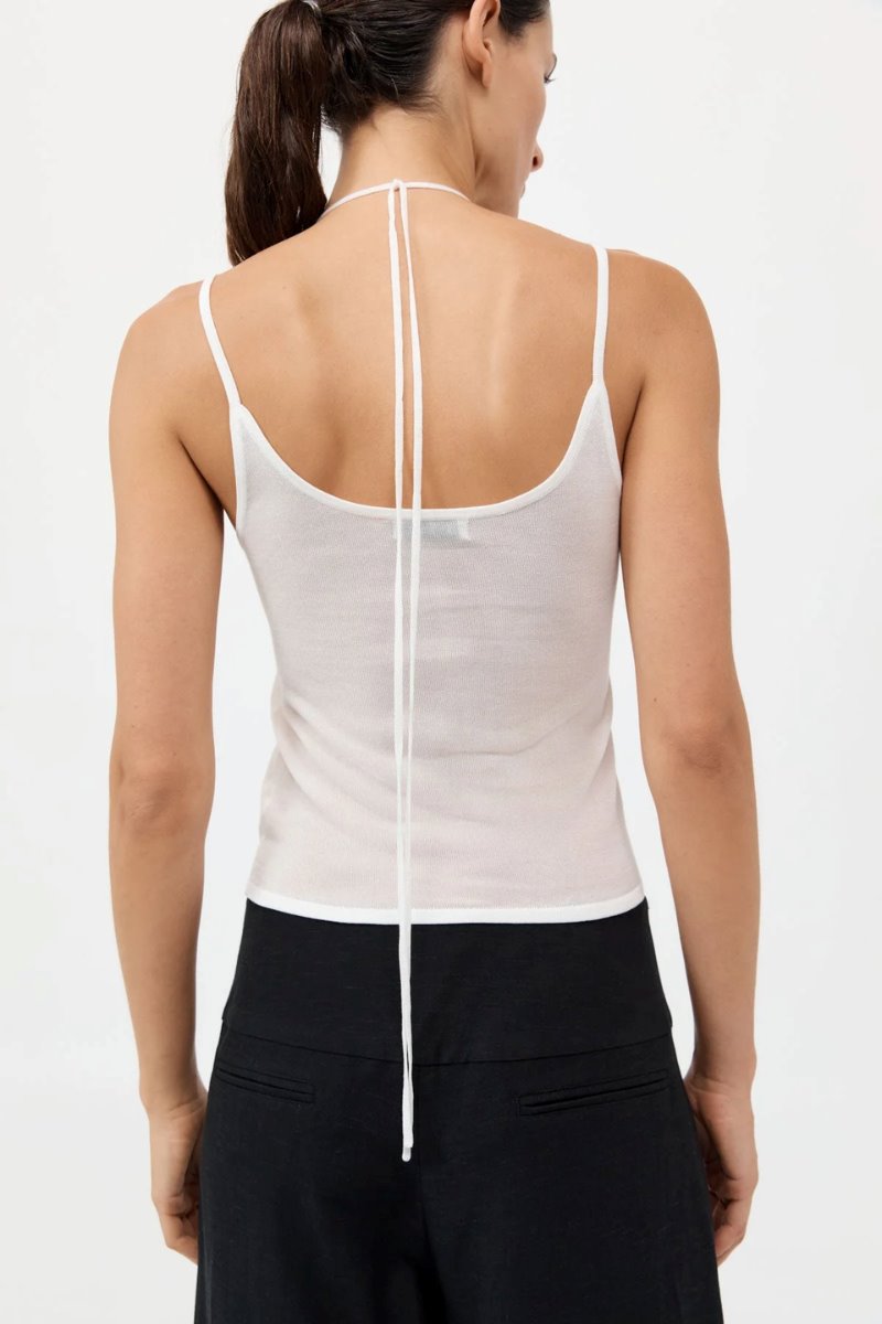 LAYERED HALTER TANK-WHITE Tops ST AGNI 