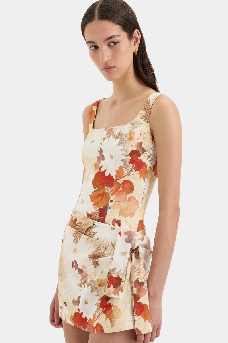 JESSAMINE TIE MINI DRESS-POSY FLORAL Mini Dress SIR. 