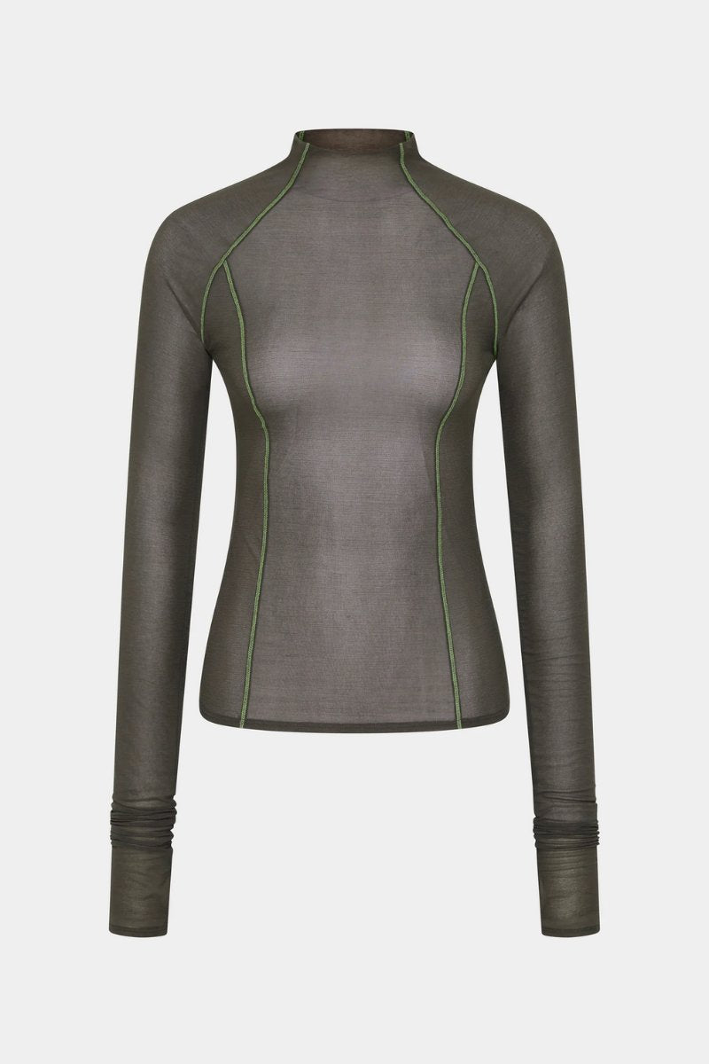 AMARANTH LONG SLEEVE TOP-CHARCOAL Tops SIR. 