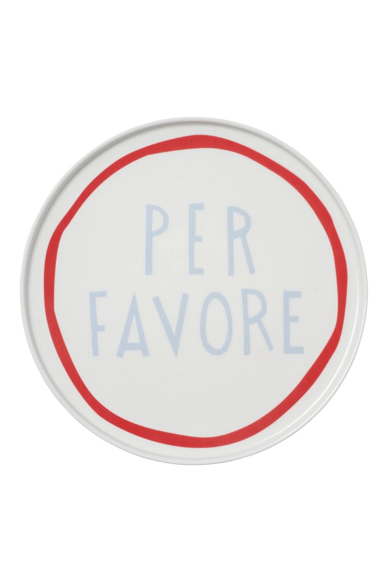 PER FAVORE PLATE-BLUE/RED *in-store only* Home In The Round House 