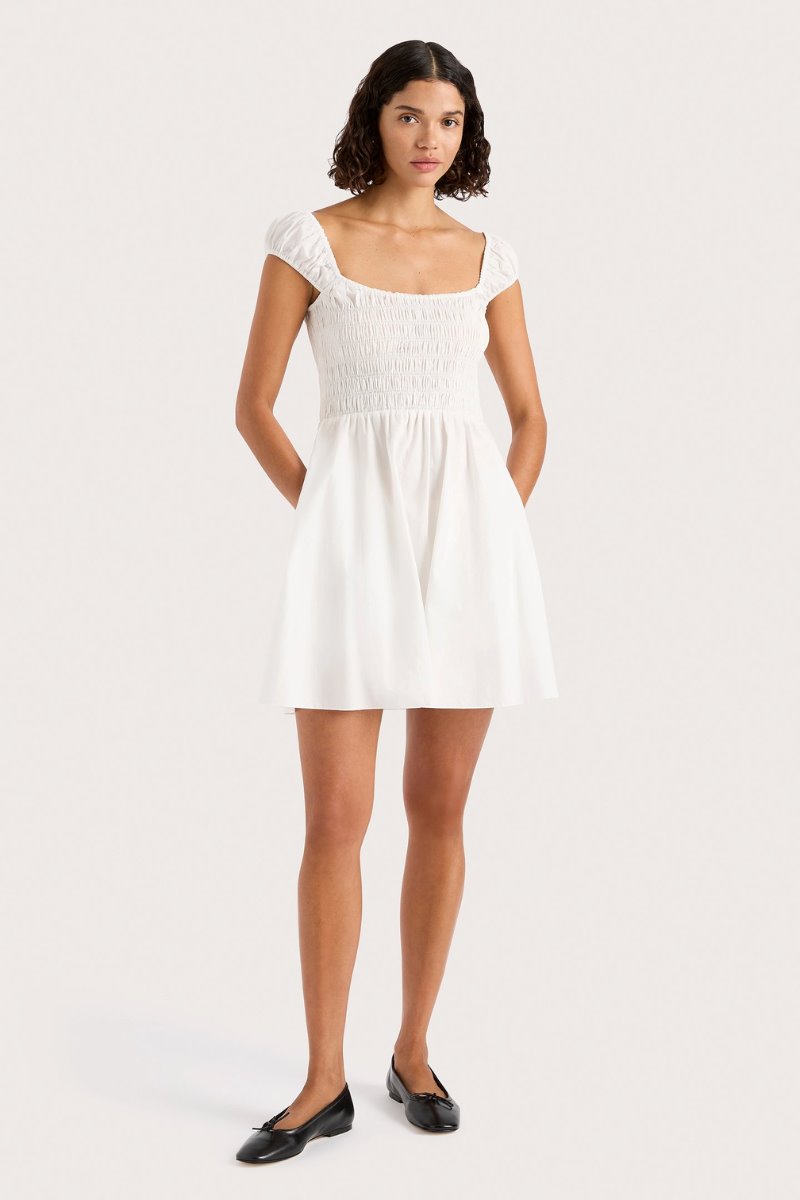 LENE MINI DRESS-WHITE Mini Dress Faithfull the Brand 