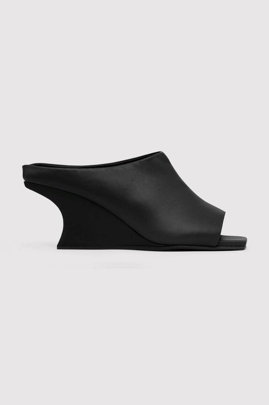 ARCHITECTURAL WEDGE MULES-BLACK Shoes ST AGNI 