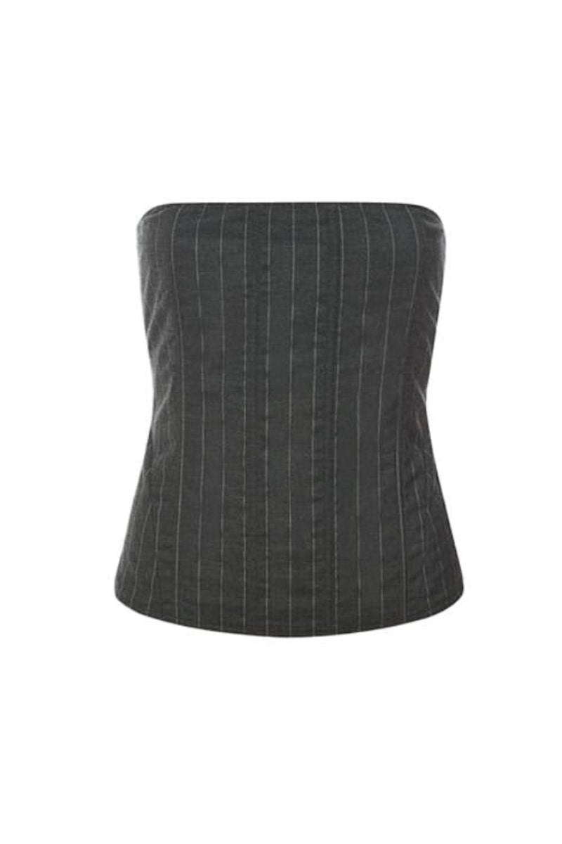 LIBRA CORSET-PINSTRIPE WOOL Tops Miaou 