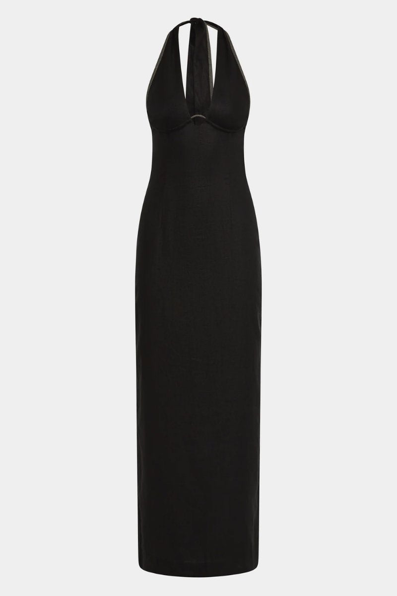 VIOLET HALTER MIDI DRESS-BLACK Midi Dress SIR. 