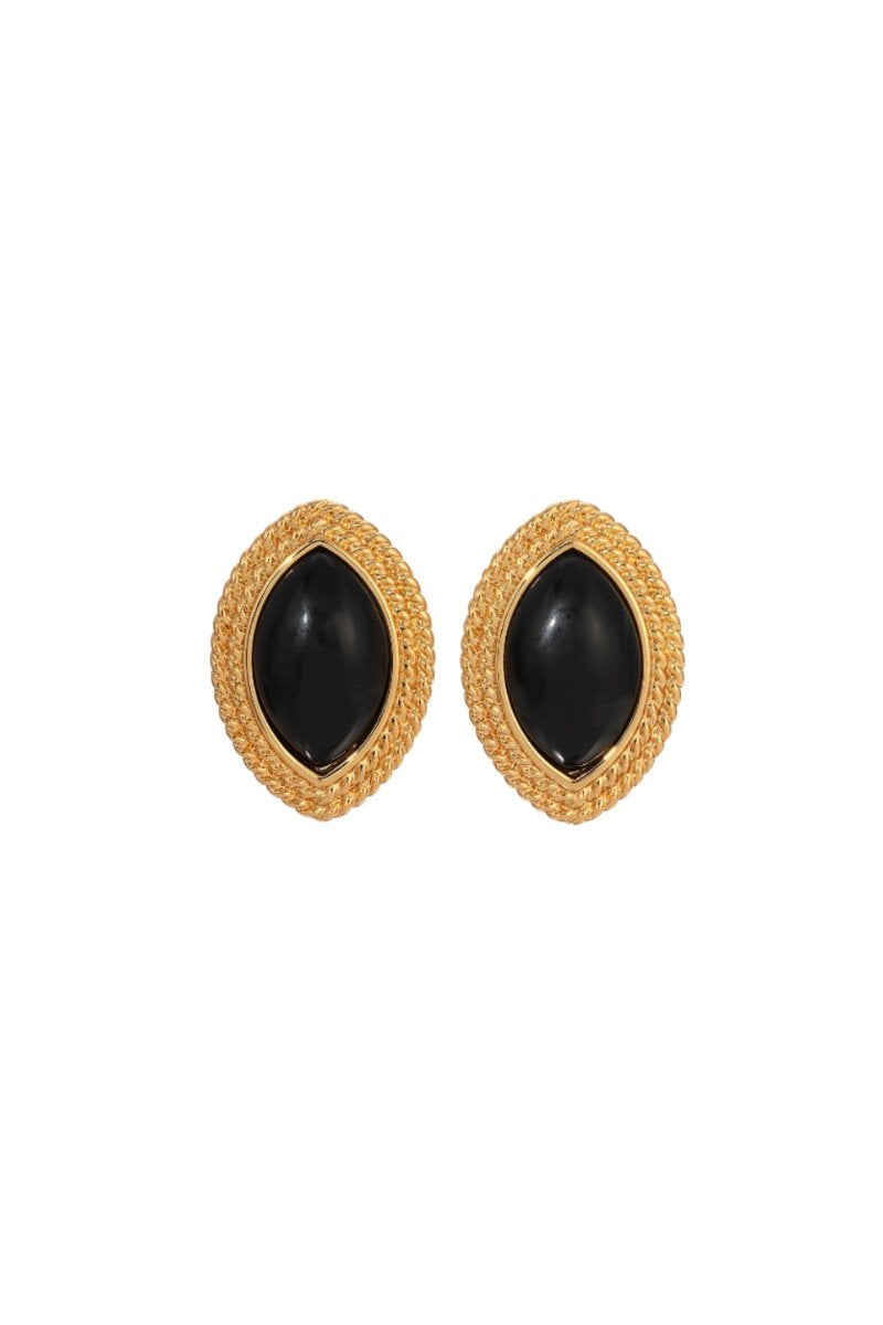 ISABELLE EARRINGS-ONYX Earrings F&D 